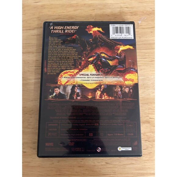 Ghost Rider 2007 DVD Action Adventure Nicolas Cage Eva Mendes Marvel Pre-Owned - Picture 2 of 4